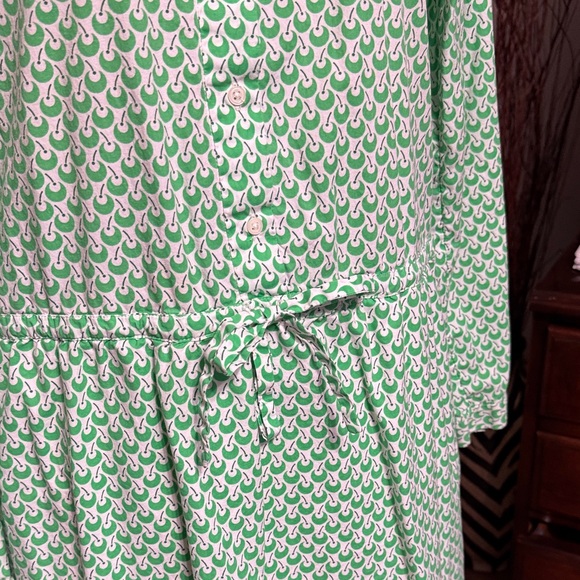 Green Patterned Shirt Dress - Picture 3 of 7